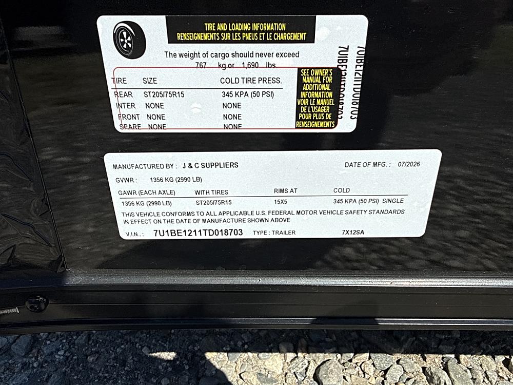 2026 J&C Suppliers 7x12 Enclosed Cargo | Canterbury CT