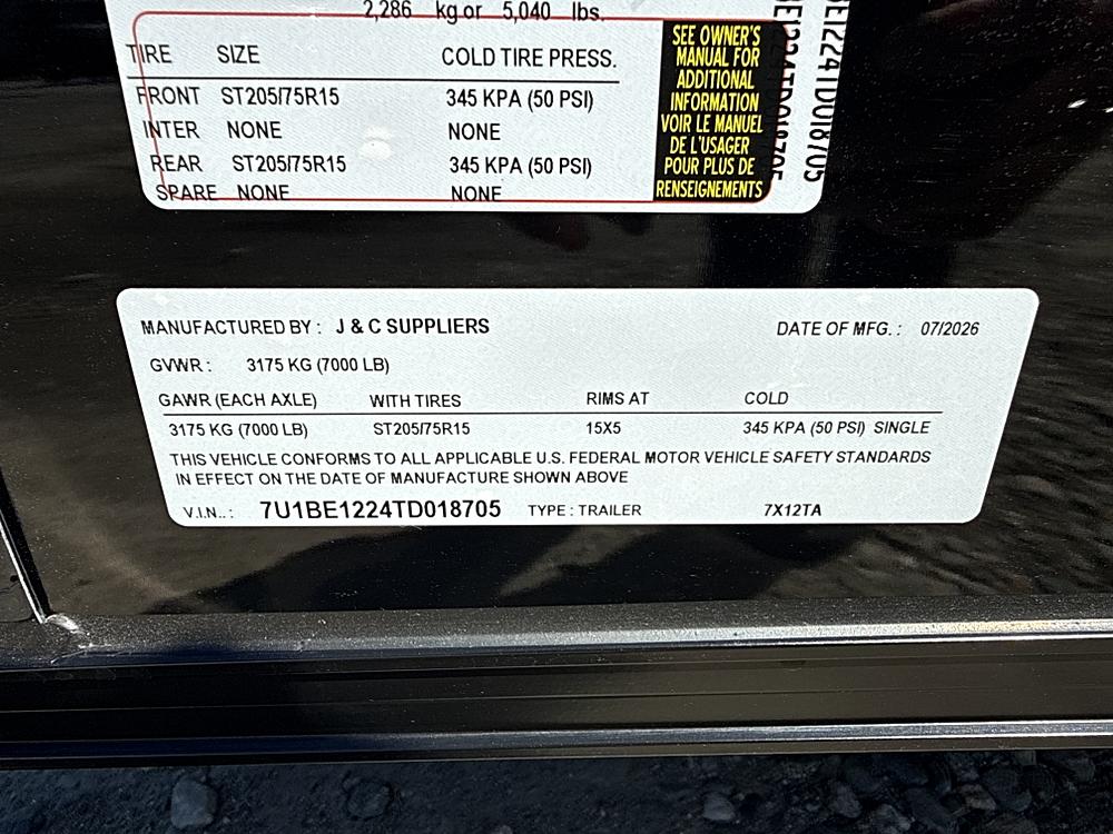 2026 J&C Suppliers 7x12 Enclosed Cargo | Canterbury CT