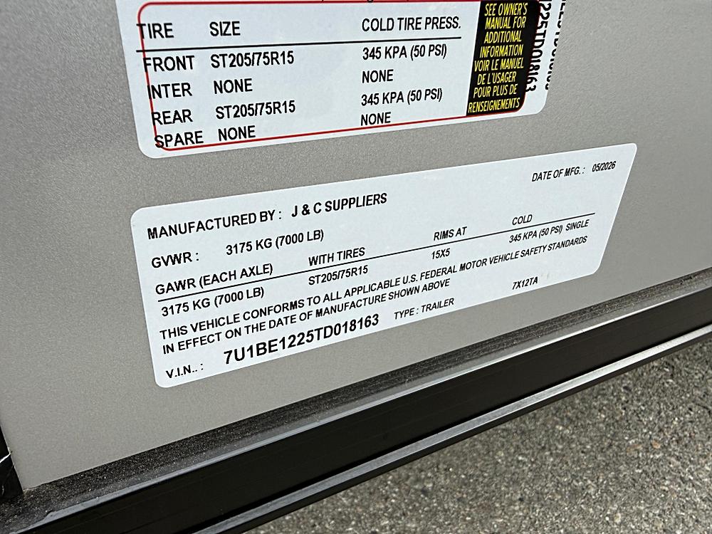 2026 J&C Suppliers 7x12 | Canterbury CT