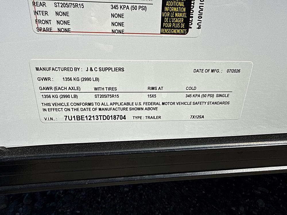 2026 J&C Suppliers 7x12 Enclosed Cargo | Canterbury CT