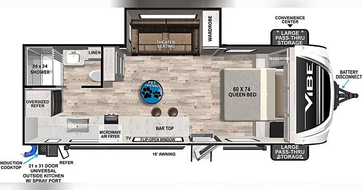2024 FOREST RIVER 22RK VIBE TRAVEL TRAILER